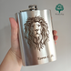 Metal flask for a gift with engraving