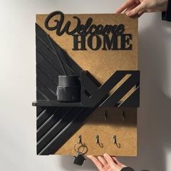 Designer wall key holder with inscription