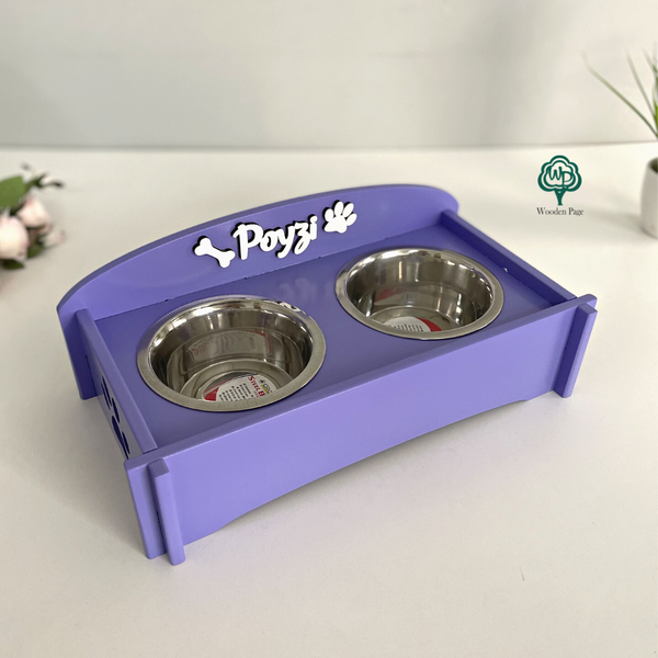 Personalized stand with Lucky food bowls