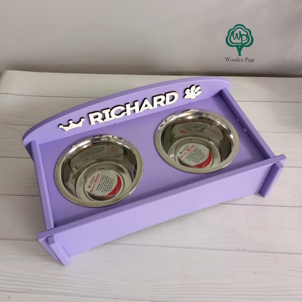 Personalized stand with Lucky food bowls