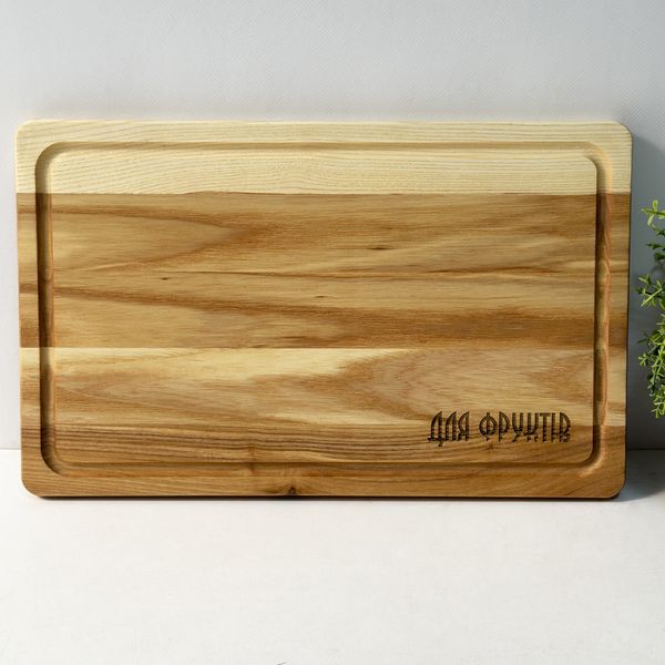 Set of kitchen boards with engraving for meat, vegetables and fruits