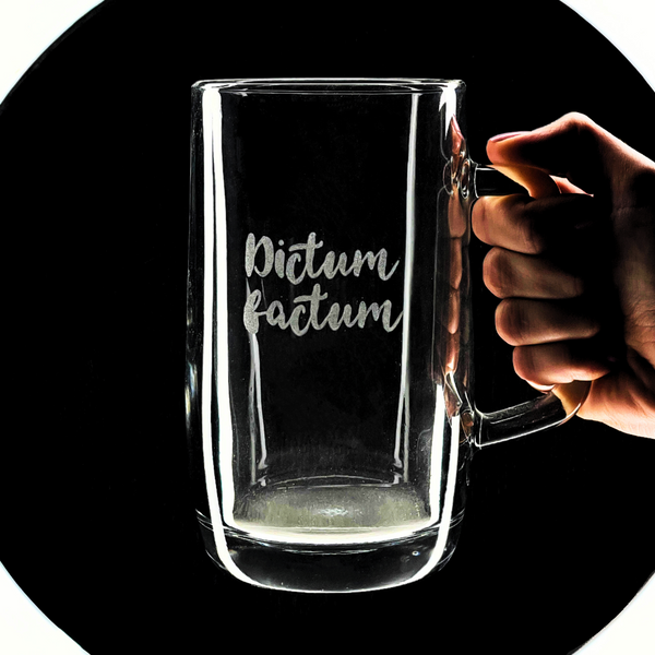 Beer glass with personalized inscription