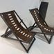 Wooden chaise lounge with flexible backrest
